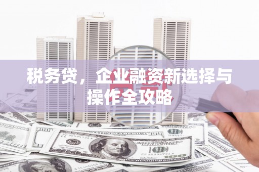 绛县税务贷，企业融资新选择与操作全攻略