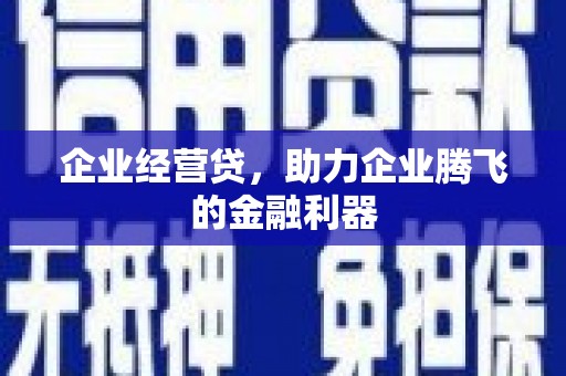 绛县企业经营贷，助力企业腾飞的金融利器