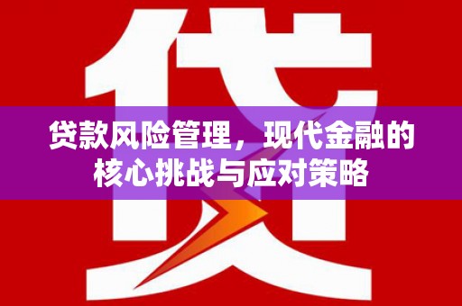 绛县贷款风险管理，现代金融的核心挑战与应对策略