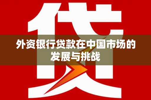 绛县外资银行贷款在中国市场的发展与挑战