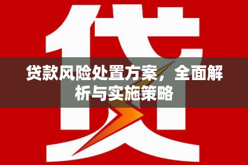 绛县贷款风险处置方案，全面解析与实施策略